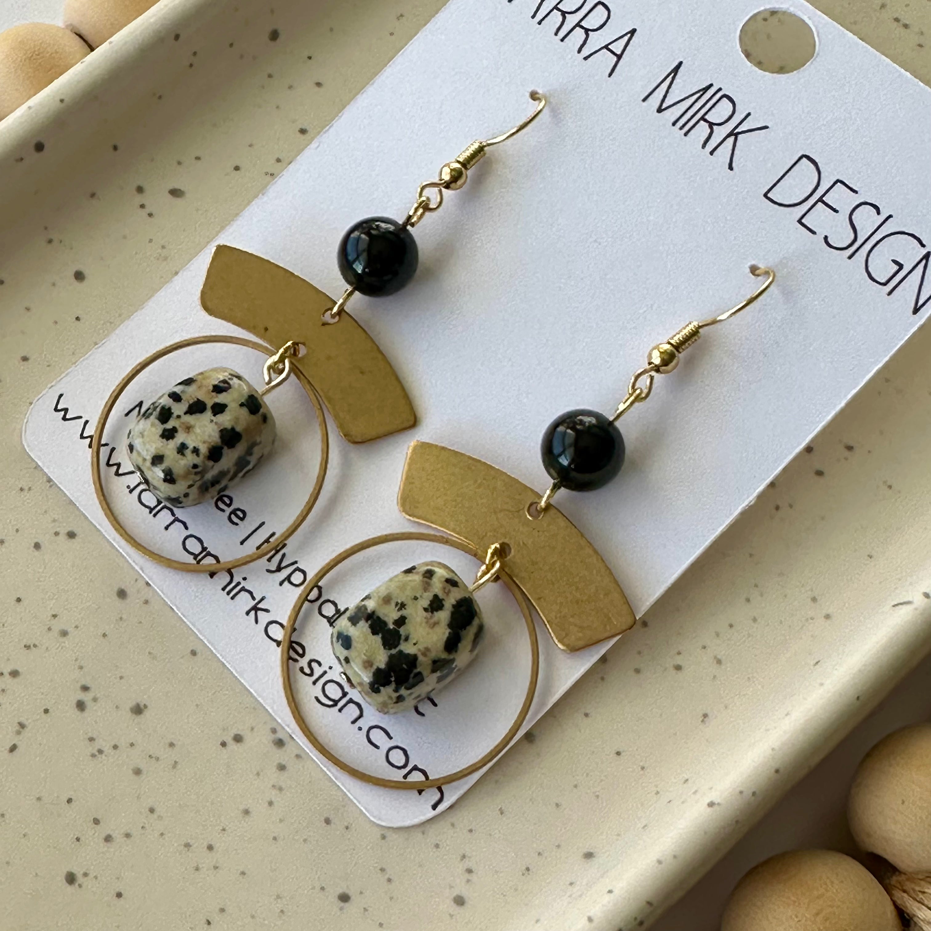 ONYX & DALMATIAN JASPER EARRINGS