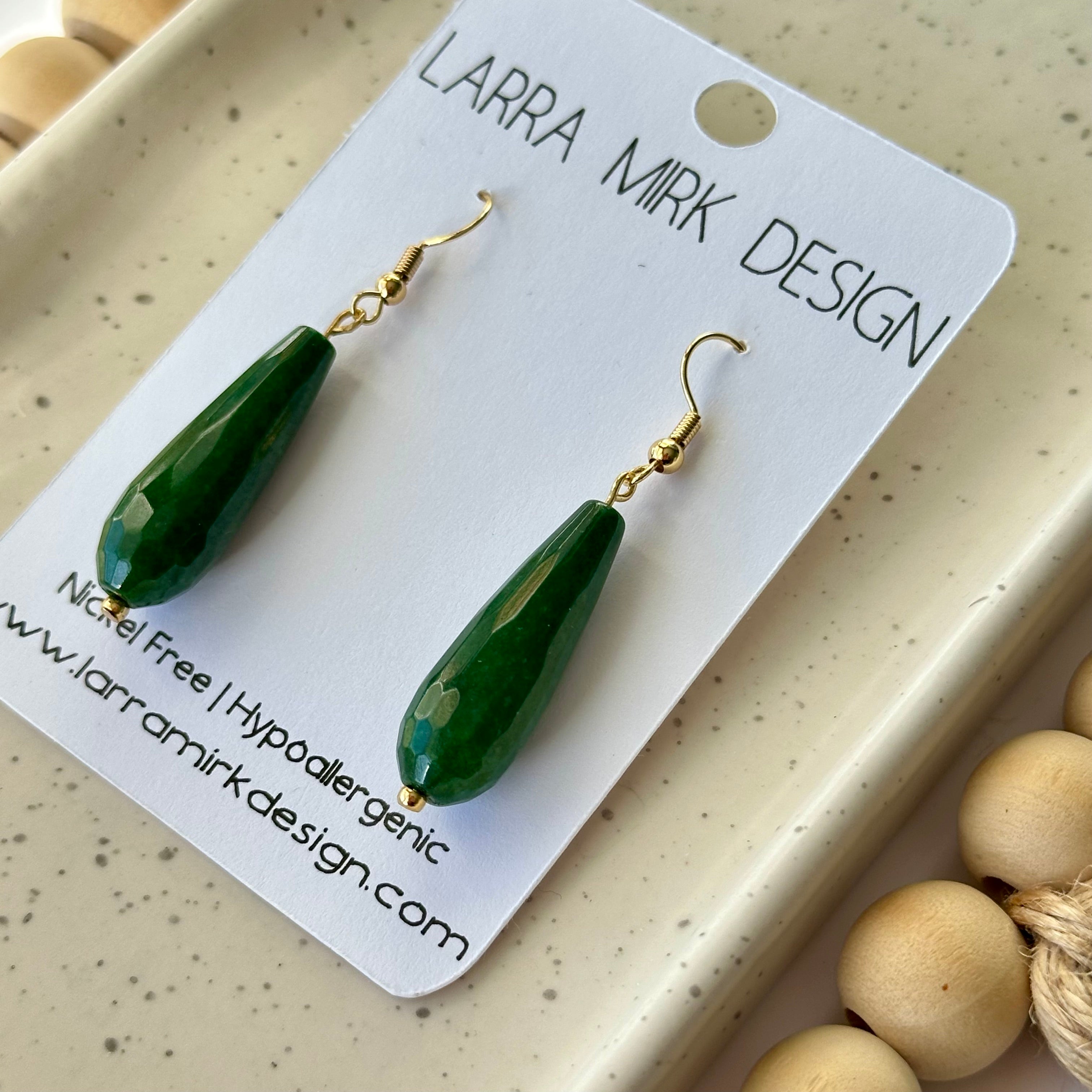 GREEN AGATE EARRINGS