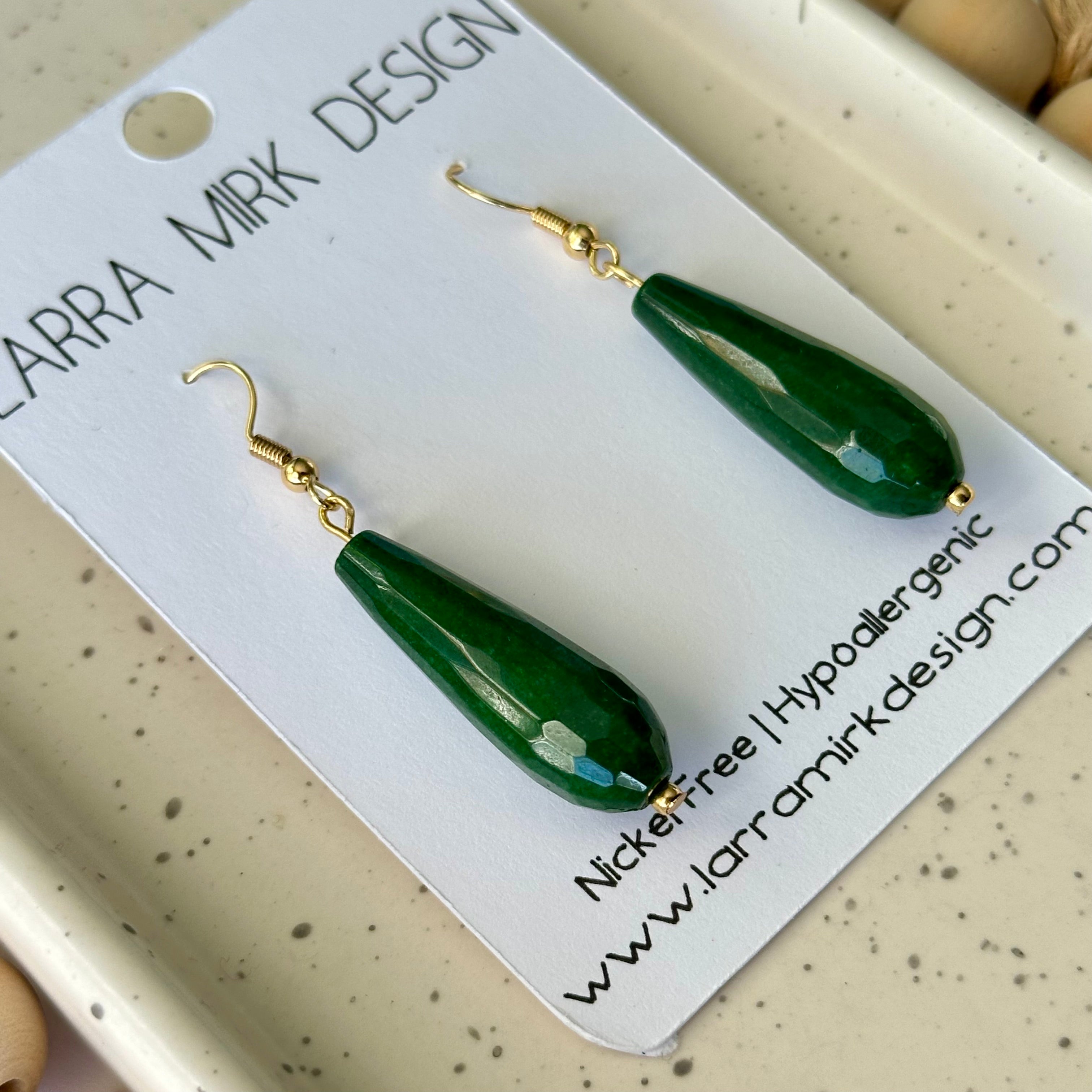 GREEN AGATE EARRINGS
