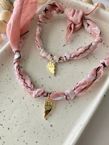 Best Friends Bandana Bracelet Set | 14K Gold Filled | Pale Blush Pink