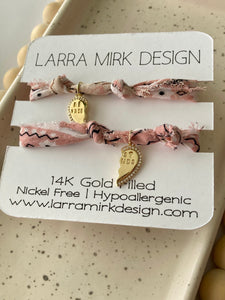 Best Friends Bandana Bracelet Set | 14K Gold Filled | Pale Blush Pink