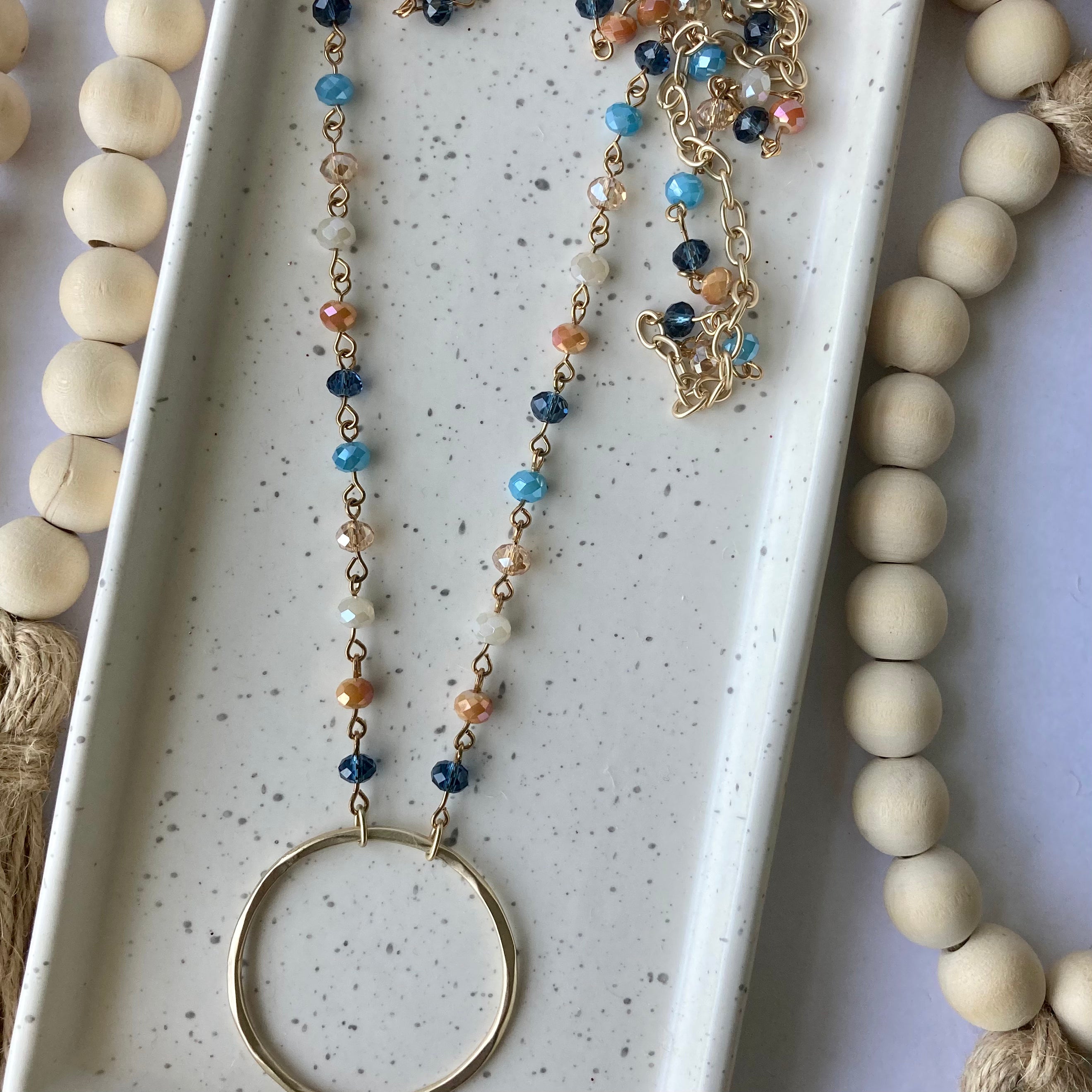 Leni Necklace | Colorful | Brushed Gold