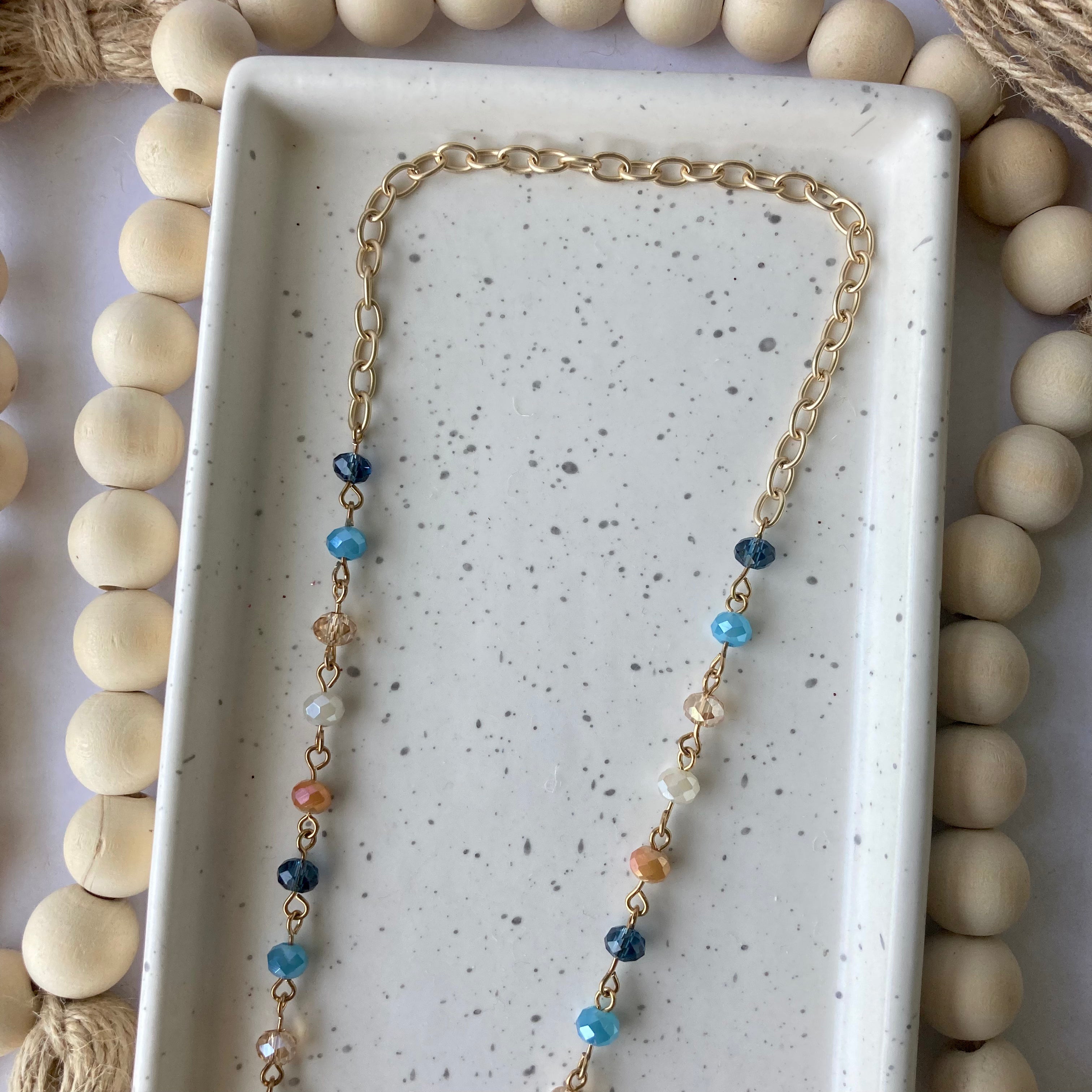 Leni Necklace | Colorful | Brushed Gold