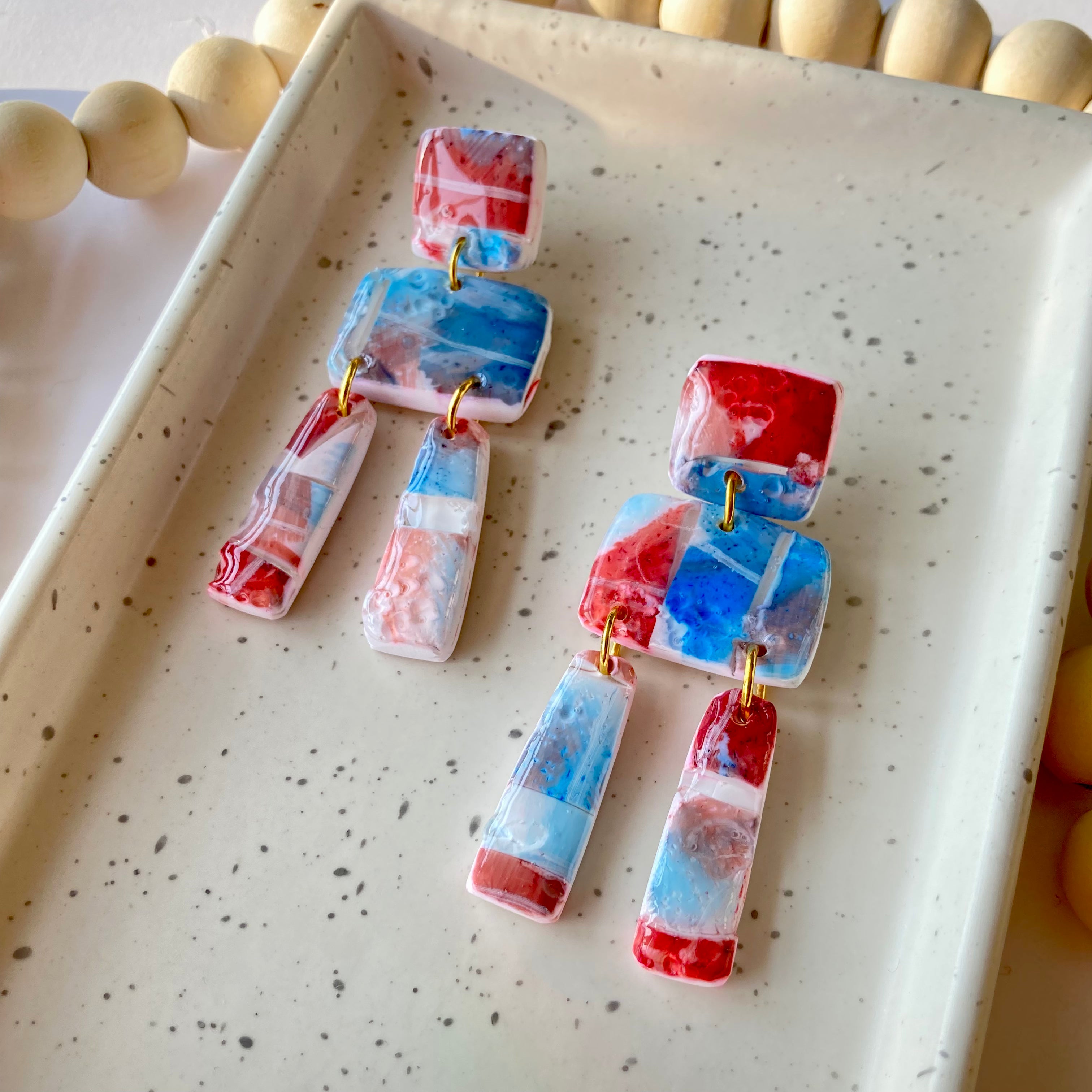 PATRIOTIC EARRINGS | Large Clay