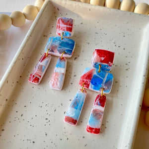 PATRIOTIC EARRINGS | Large Clay