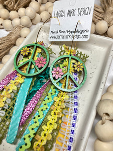 FABRIC HOOPS | Green Peace Sign