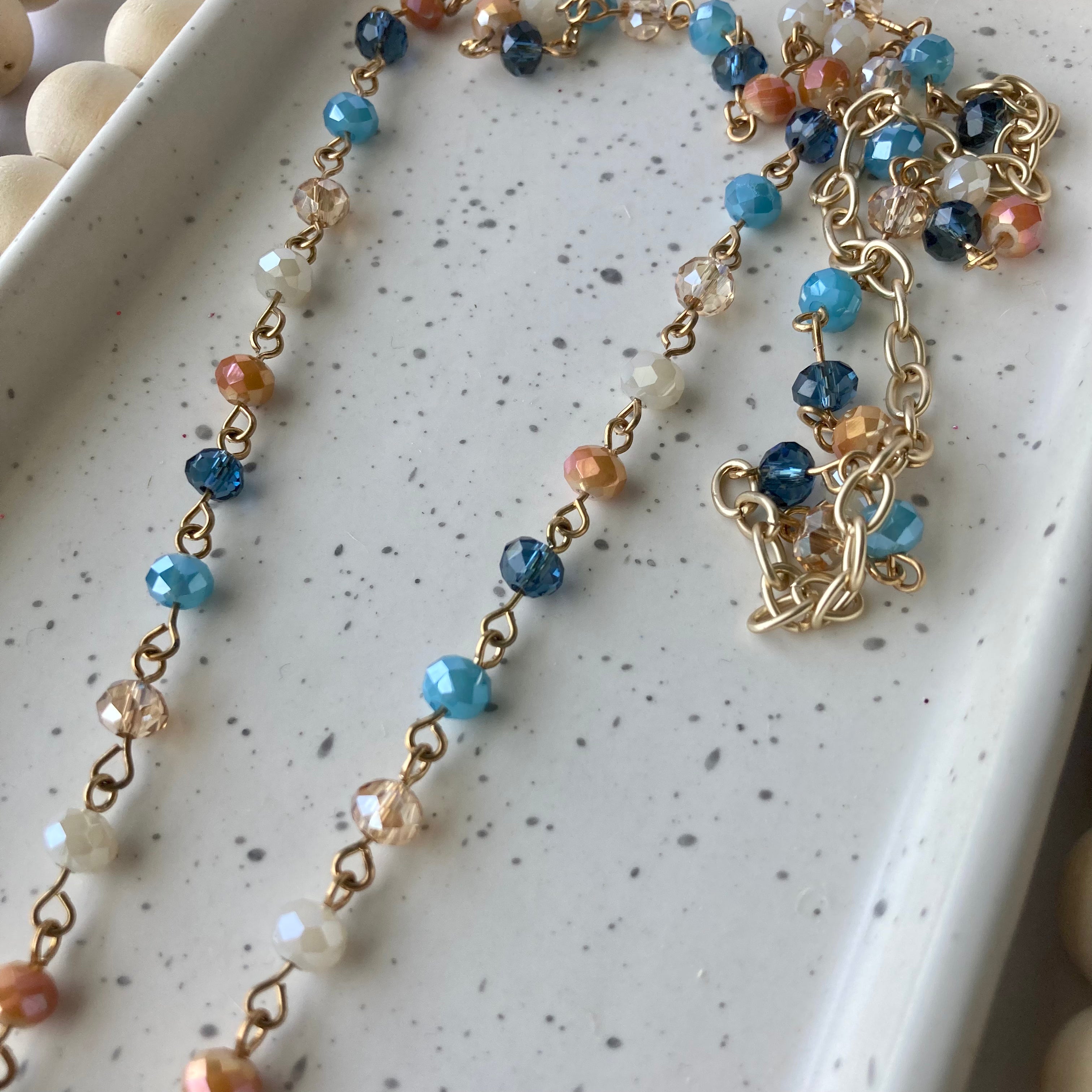 Leni Necklace | Colorful | Brushed Gold