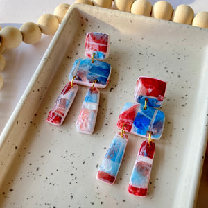 PATRIOTIC EARRINGS | Large Clay