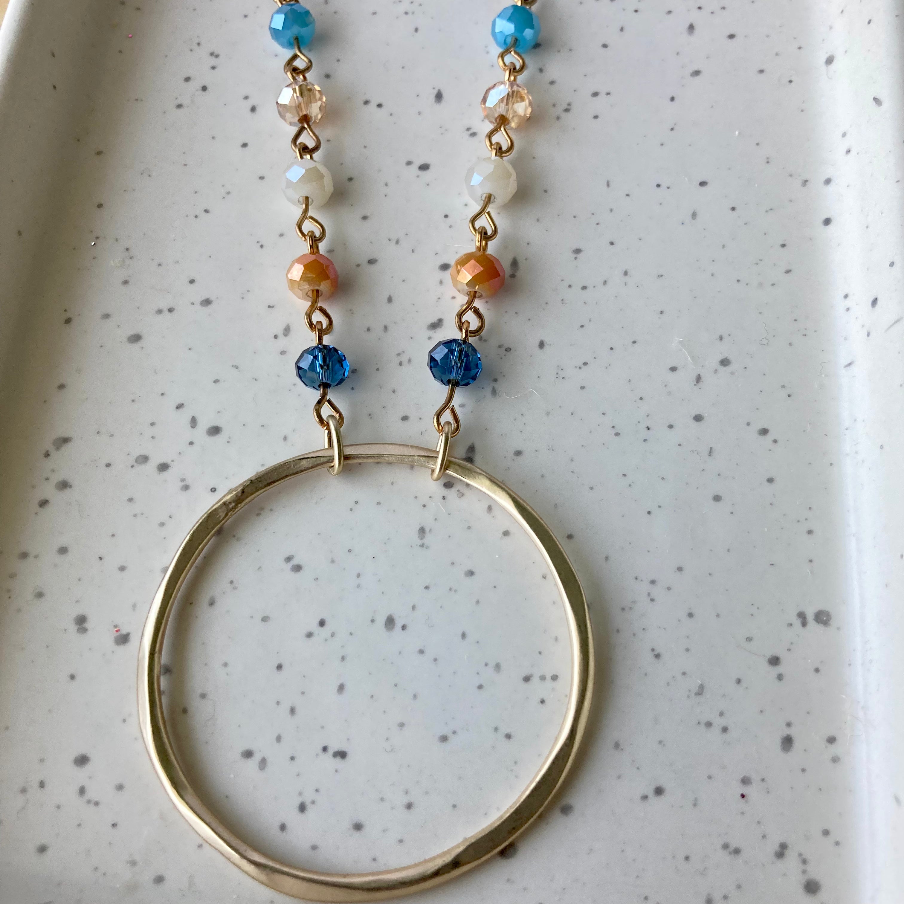 Leni Necklace | Colorful | Brushed Gold