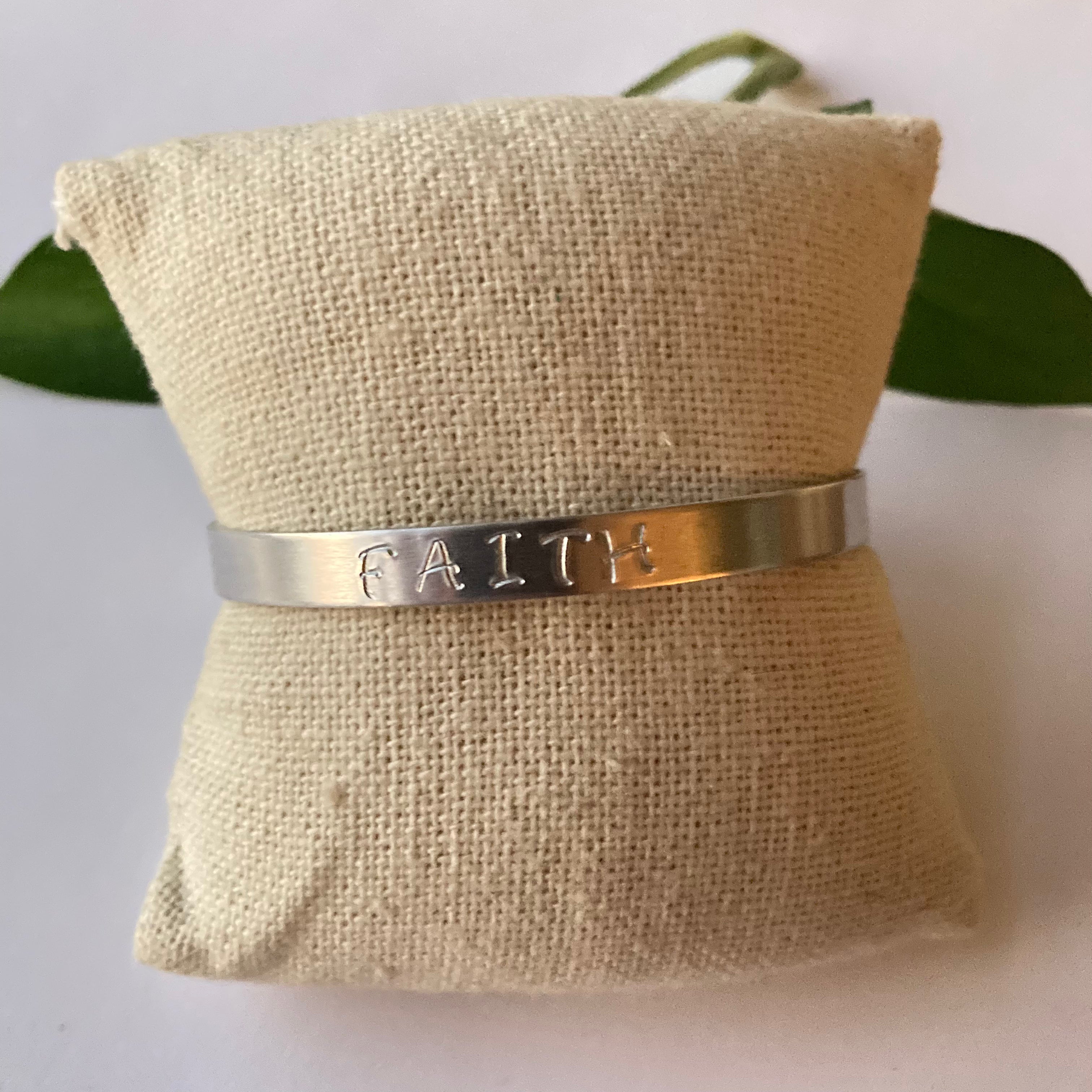 HAND STAMPED CUFF | Aluminum | Faith