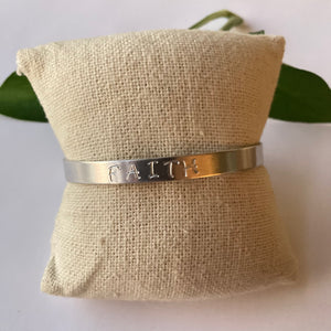 HAND STAMPED CUFF | Aluminum | Faith