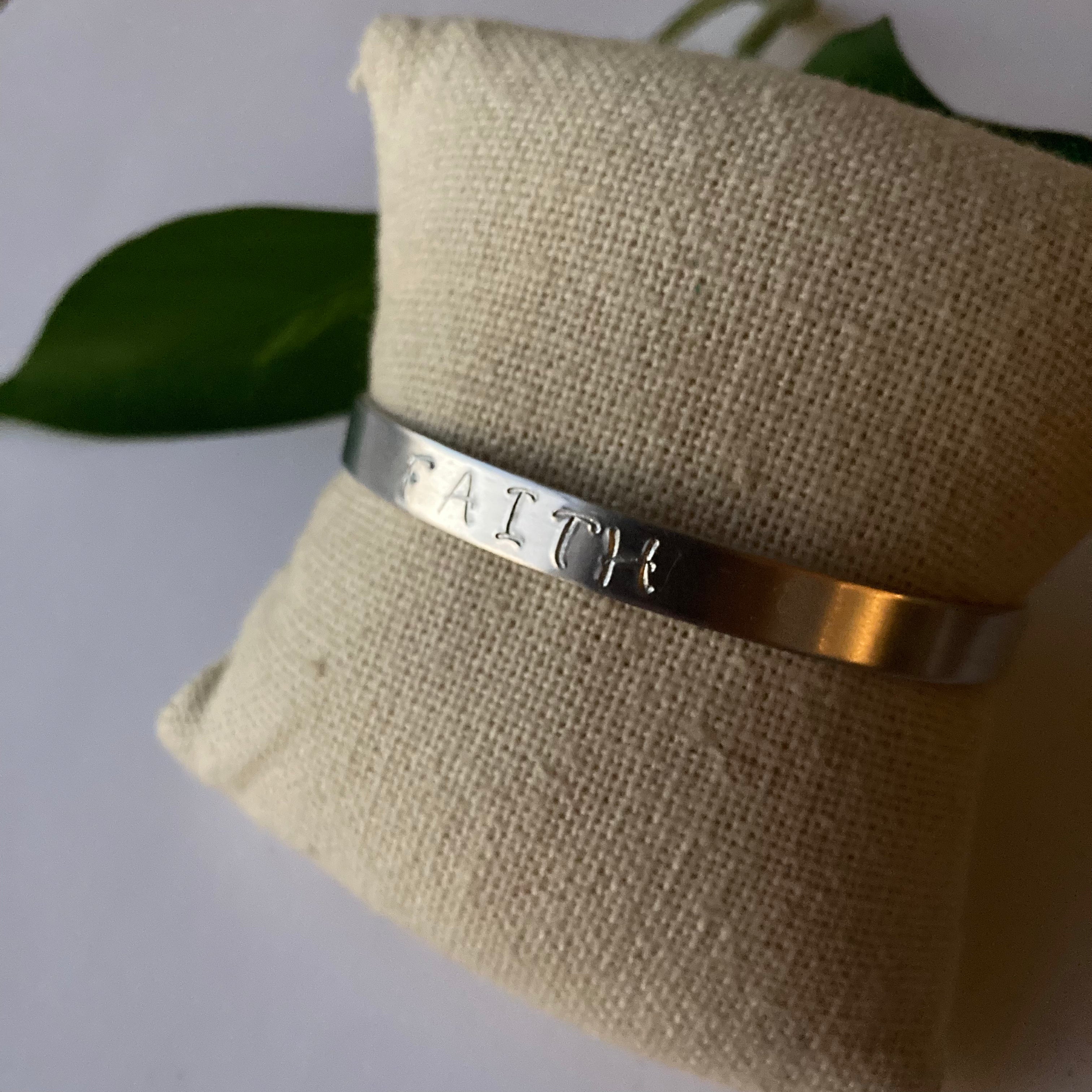 HAND STAMPED CUFF | Aluminum | Faith