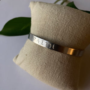 HAND STAMPED CUFF | Aluminum | Faith